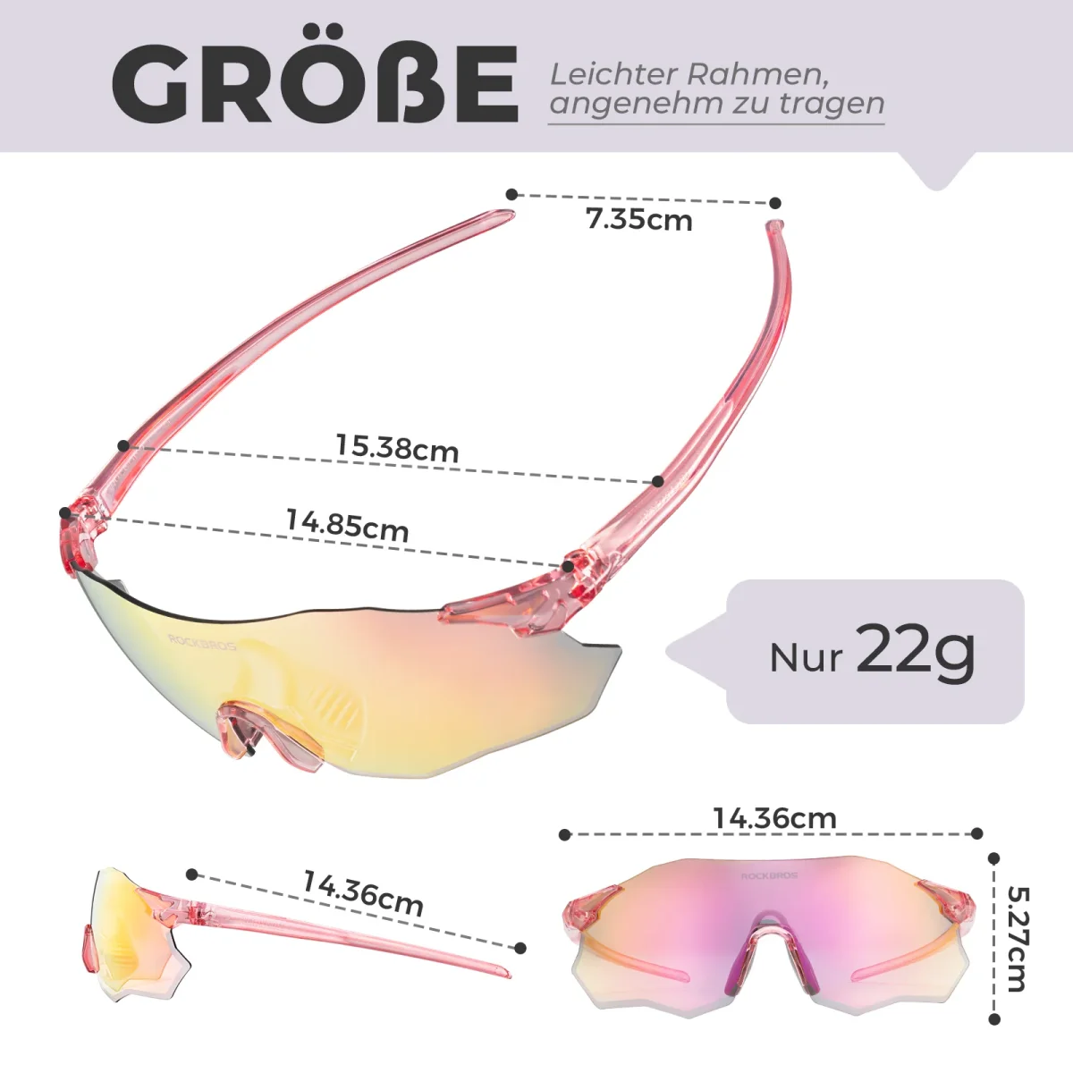 Fahrradbrille Selbsttönend UV400-Schutz Ohne Rahmen -SWIFT – Bild 6